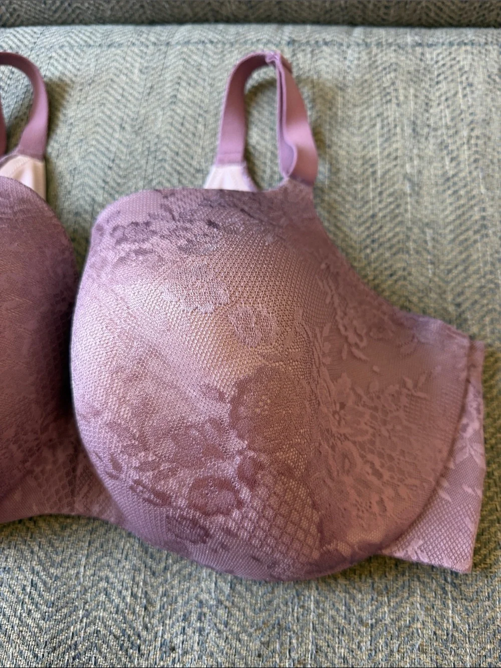 Lane Bryant Cacique Lightly Lined Lace Lavender Underwire Full Coverage Bra 38G